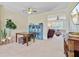 Bright playroom with a craft table, storage, and view into the living room at 199 Meadow Wood Rd, Summerville, SC 29486