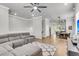 Open floor plan showcasing the living room and kitchen at 348 Spindlewood Way, Charleston, SC 29414