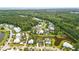 Aerial view of a neighborhood with homes nestled among mature trees and winding streets near ponds and green spaces at 3739 Goodwater St, Mount Pleasant, SC 29466