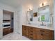 Bathroom featuring a double vanity, marble countertop, and access to main bedroom at 375 Seewee Cir, Mount Pleasant, SC 29464