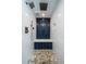 Shower with white subway tile, herringbone accent tile, shower seat, and pebble floor at 375 Seewee Cir, Mount Pleasant, SC 29464