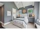 Airy and bright primary bedroom featuring high ceilings and a calming color palette at 3871 Sawyers Island Dr, Mount Pleasant, SC 29466
