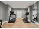 Finished basement used as a gym with a treadmill, a bike, and free weights at 3871 Sawyers Island Dr, Mount Pleasant, SC 29466