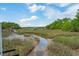 Picturesque marsh view with wooden docks and waterway access, ideal for boating and outdoor activities at 3871 Sawyers Island Dr, Mount Pleasant, SC 29466