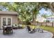 Backyard patio with a fire pit surrounded by chairs at 3873 Hanoverian Dr, Mount Pleasant, SC 29429