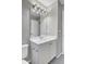 This bathroom features a vanity with a large mirror and modern lighting at 434 Antebellum Ln, Mount Pleasant, SC 29464