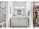 Charming bathroom with modern vanity, marble countertop, and walk-in closet at 512 Castle Hall Rd, Mount Pleasant, SC 29464
