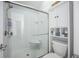 Newly renovated bathroom with glass shower, white subway tile, and built-in storage at 512 Castle Hall Rd, Mount Pleasant, SC 29464