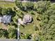 Aerial view of home with large lot and long driveway at 7878 Gull Bay Dr, Awendaw, SC 29429