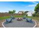 Spacious backyard with a fire pit area surrounded by Adirondack chairs, ideal for outdoor gatherings at 1103 Cates Ct, Summerville, SC 29483