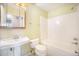 Bathroom featuring a sink, toilet, bathtub, and a mirror at 117 Myer Ln, Goose Creek, SC 29445
