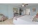 Airy bedroom featuring blue walls, plank floors, a window and antique furnishings at 1216 Rivers Reach Dr, Charleston, SC 29492