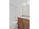 Bright bathroom with white subway tile and granite vanity at 1240 Fairmont Ave # 22, Mount Pleasant, SC 29464