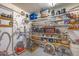 Basement offering ample shelving and pegboard space, perfect for storage and organization at 1308 Divot Ct, Mount Pleasant, SC 29466