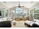 Bright sunroom filled with natural light, comfortable seating, and serene views of the surrounding greenery at 1308 Divot Ct, Mount Pleasant, SC 29466
