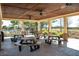 Shaded picnic area with multiple tables, offers a relaxing space for outdoor dining and gatherings near community pool at 1597 Rivertowne Country Club Dr, Mount Pleasant, SC 29466