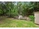 Fenced backyard featuring a raised garden with an open view to the surrounding wooded area at 1604 Macoma Dr, Mount Pleasant, SC 29466