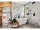 Luxurious bathroom featuring a soaking tub, spacious shower, and stylish tile work at 1635 Bull Creek Ln, Charleston, SC 29414