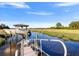 Picturesque boat dock with seating providing direct access to calm waters for boating or fishing at 1635 Bull Creek Ln, Charleston, SC 29414