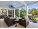 Covered patio with an outdoor seating area that overlooks a swimming pool at 1635 Bull Creek Ln, Charleston, SC 29414