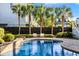 Inviting pool area surrounded by lush landscaping and tall palm trees, perfect for relaxation at 1635 Bull Creek Ln, Charleston, SC 29414
