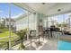 Inviting screened porch with outdoor seating, ceiling fan, and view of the backyard at 1822 Grovehurst Dr, Charleston, SC 29414
