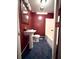 Bathroom featuring a pedestal sink, toilet, and shower-tub combo with blue flooring at 1871 Grimball Rd, Charleston, SC 29412