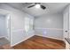 Comfortable dining area with hardwood floors and ceiling fan at 2045 Rondo St # B, Charleston, SC 29414