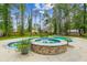 Tranquil backyard with a pool, spa and lush surroundings at 206 Almond Ct, Summerville, SC 29483