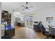 Spacious office featuring hardwood floors, a ceiling fan, natural light, and a printer station at 212 Columbia Dr, Ladson, SC 29456