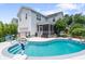 Backyard features an in-ground pool, screened porch, and a fenced yard perfect for entertaining at 216 Foxbank Plantation Blvd, Moncks Corner, SC 29461