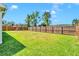 Green backyard with a swing set and wooden fence at 224 Sugarhouse Ct, Moncks Corner, SC 29461