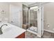Bathroom featuring a single sink vanity, toilet and glass shower at 224 Sugarhouse Ct, Moncks Corner, SC 29461