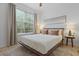 Comfortable bedroom with a large window, plush bedding, and stylish side tables at 3520 E Higgins Dr, Mount Pleasant, SC 29466