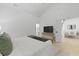 Bright main bedroom with wood floors and large flat screen TV at 3520 E Higgins Dr, Mount Pleasant, SC 29466