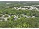Aerial view of a wooded neighborhood showcasing mature trees, single Gathering homes, and manicured lawns at 3520 E Higgins Dr, Mount Pleasant, SC 29466