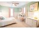 Bedroom featuring mint walls, modern furniture, and lots of natural light at 3707 Gambrill Ln, Mount Pleasant, SC 29466