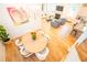 Elevated view of an open-concept living space with a dining room and hardwood floors at 3707 Gambrill Ln, Mount Pleasant, SC 29466