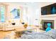 Beautiful living room with fireplace, hardwood floors, and neutral color palette at 3707 Gambrill Ln, Mount Pleasant, SC 29466
