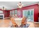Dining room with hardwood floors, modern lighting and a view of the backyard at 407 Glenmore Dr, Moncks Corner, SC 29461