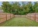 Spacious, fenced backyard with healthy green grass and mature trees at 5133 Park Creek Ave, North Charleston, SC 29418
