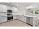 A well-lit kitchen featuring stainless steel appliances, white cabinets and countertops, and modern finishes at 5133 Park Creek Ave, North Charleston, SC 29418