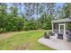 Open patio overlooks a large backyard, offering a peaceful retreat with comfortable seating and outdoor space for relaxation at 5725 Caviar Ct, Johns Island, SC 29455