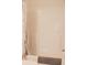 Standard bathtub and shower combination with a white shower curtain and a towel at 683 Yellow Leaf Ln, Summerville, SC 29486