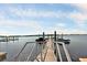 Boat dock with boat slips featuring well-maintained wood and metal railings at 1003 Jervey Point Rd, Wando, SC 29492