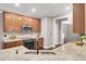 A modern kitchen with stainless steel appliances and granite countertops at 110 Instructor Ct, Ladson, SC 29456