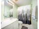 Full bathroom with sink, toilet, shower, and tree-themed shower curtain at 116 Holbrook Ln, Goose Creek, SC 29445