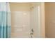 Shower stall with white surround and shower curtain at 1304 Elm Hall Cir, Summerville, SC 29483