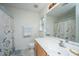 Full bathroom featuring a vanity, toilet, mirror, and decorative shower curtain at 1401 Elm Hall Cir, Summerville, SC 29483