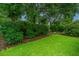 Well-manicured front lawn with lush green grass, trees, and bushes at 1401 Elm Hall Cir, Summerville, SC 29483